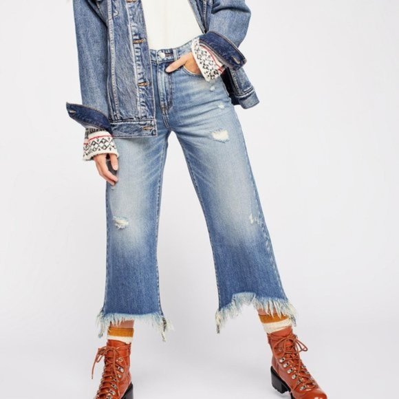 lee vintage modern cropped wide leg jeans